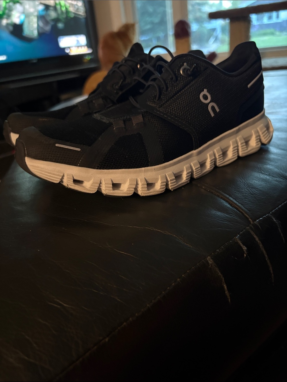 On Running Women's Black and White Cloud 6 Sneakers